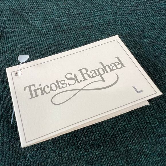Tricots St. Raphael Vintage Wool Green V-neck sweater Men’s size Large NWT - Picture 4 of 8